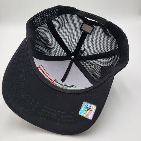 Top Level Hat Cap Snap Back Mesh Embroidered Mexico Flag Eagle Trucker Mens - Picture 8 of 8